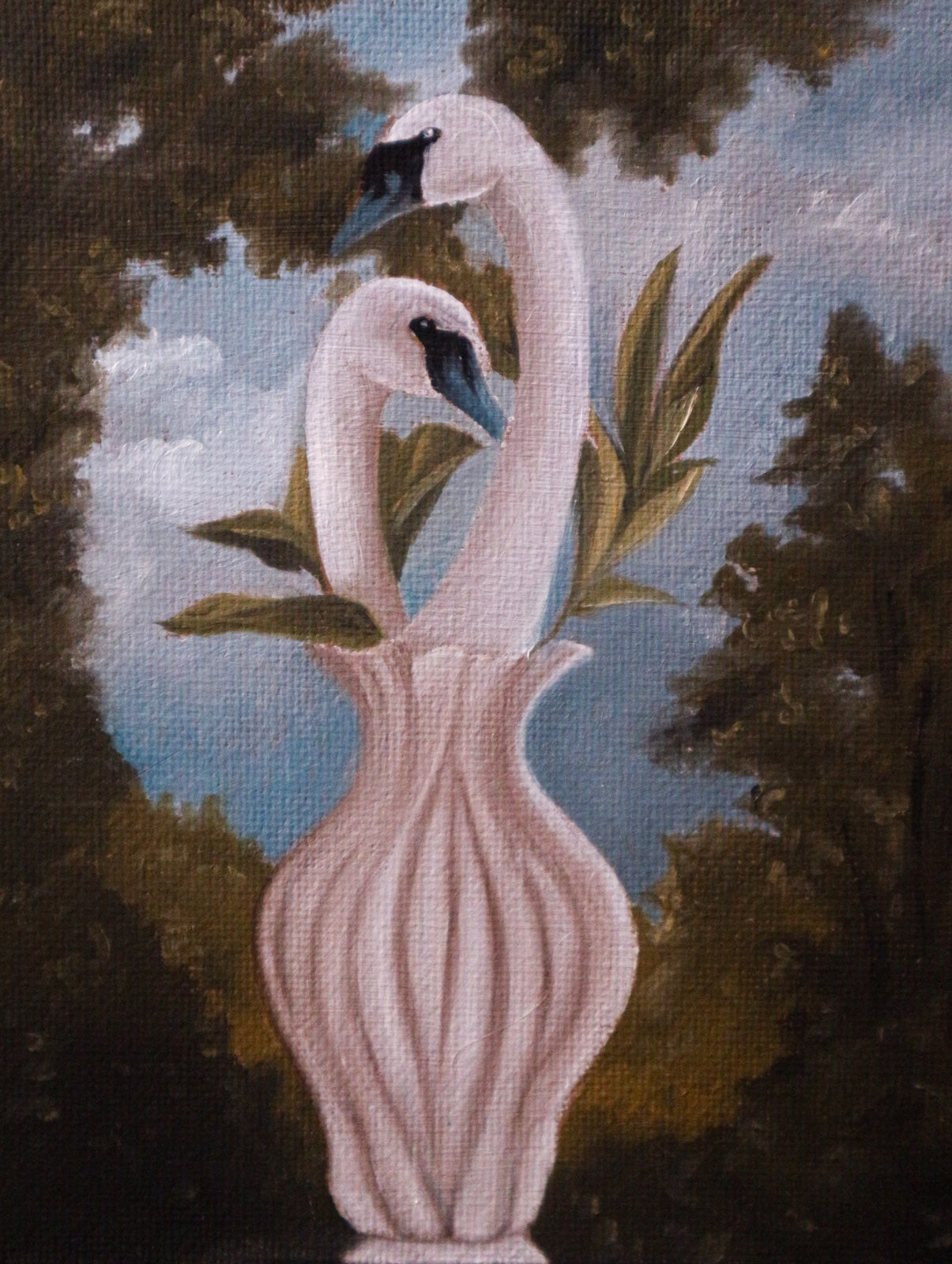 Cigni in vaso - Cabinet Painting