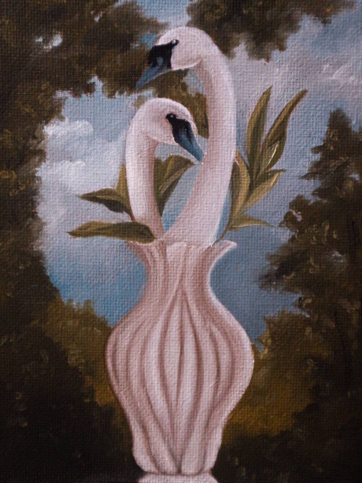 Cigni in vaso - Cabinet Painting