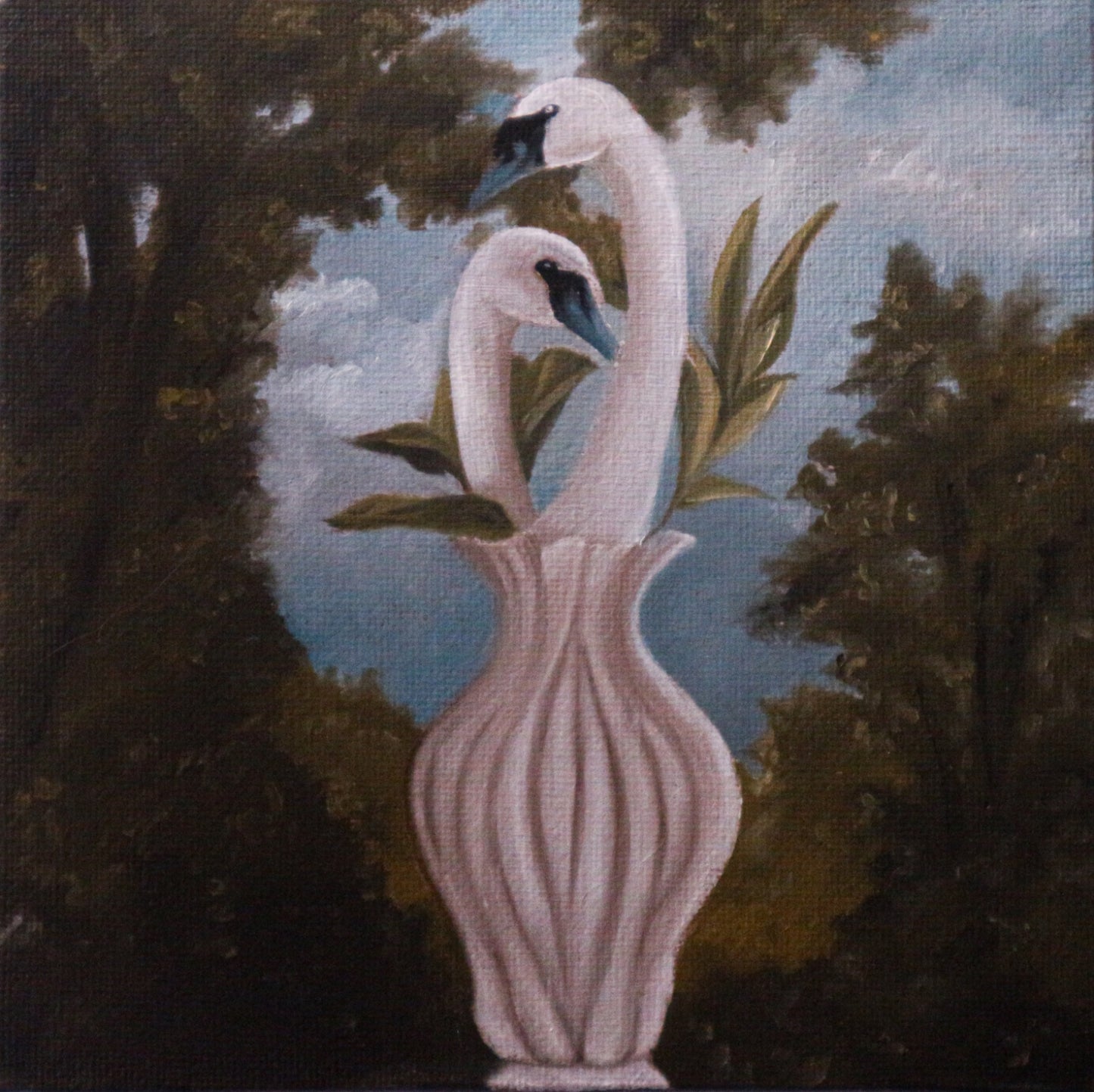 Cigni in vaso - Cabinet Painting
