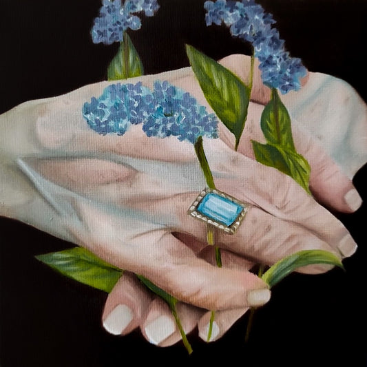 L'azzurro sulle la mani