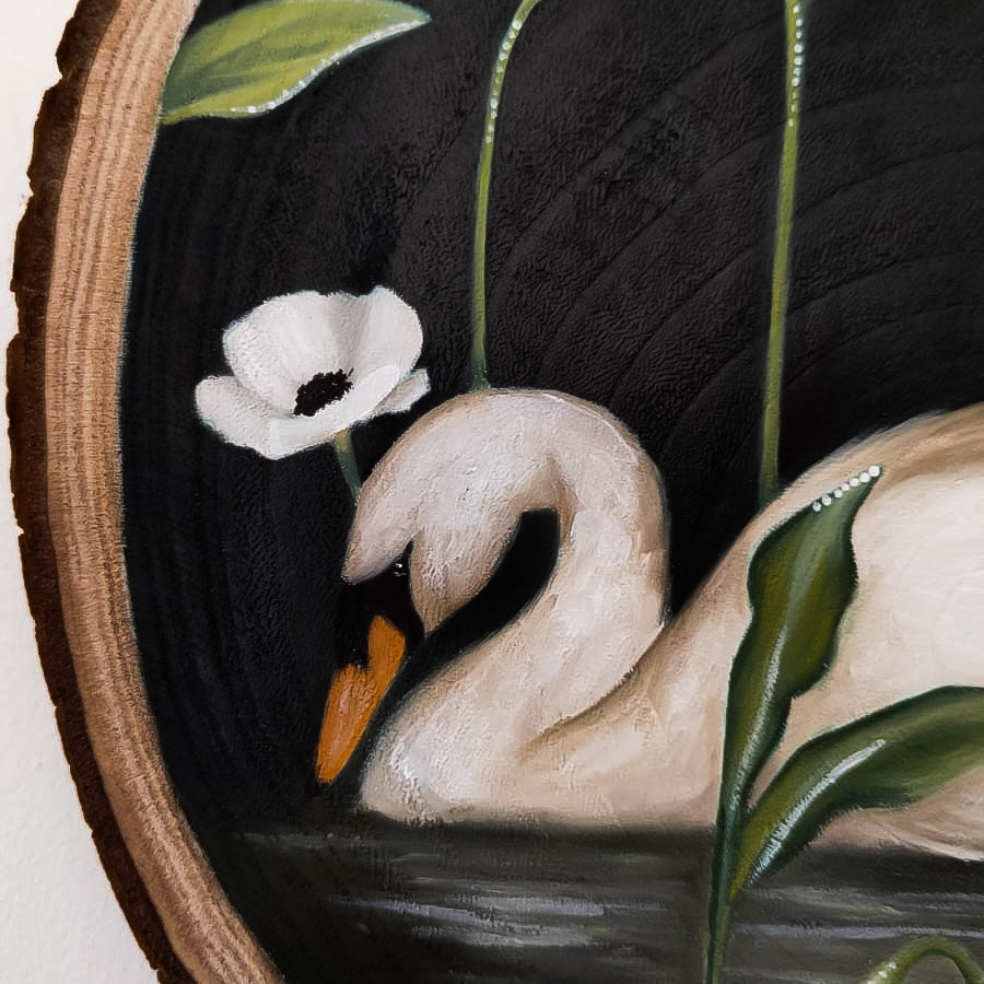 Notturno con papaveri - Legno naturale